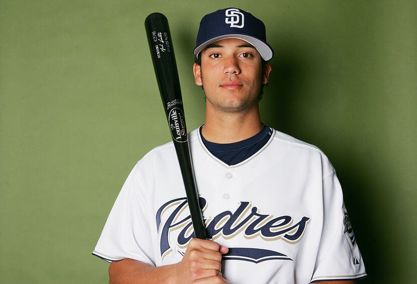 Matt Bush poses for a portrait during the San Diego Padres Photo Day at Peoria Stadium on...