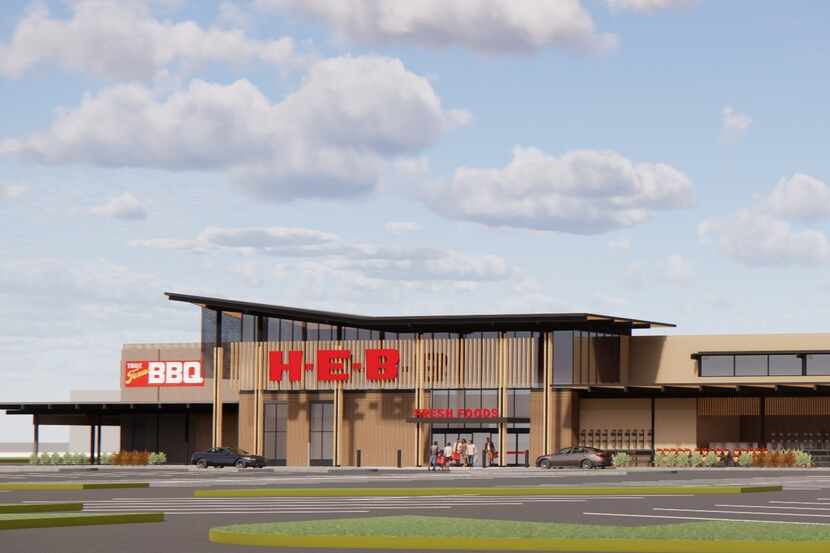 Una imagen de como se verá el futuro supermercado de H-E-B en Frisco en 2022. La popular...