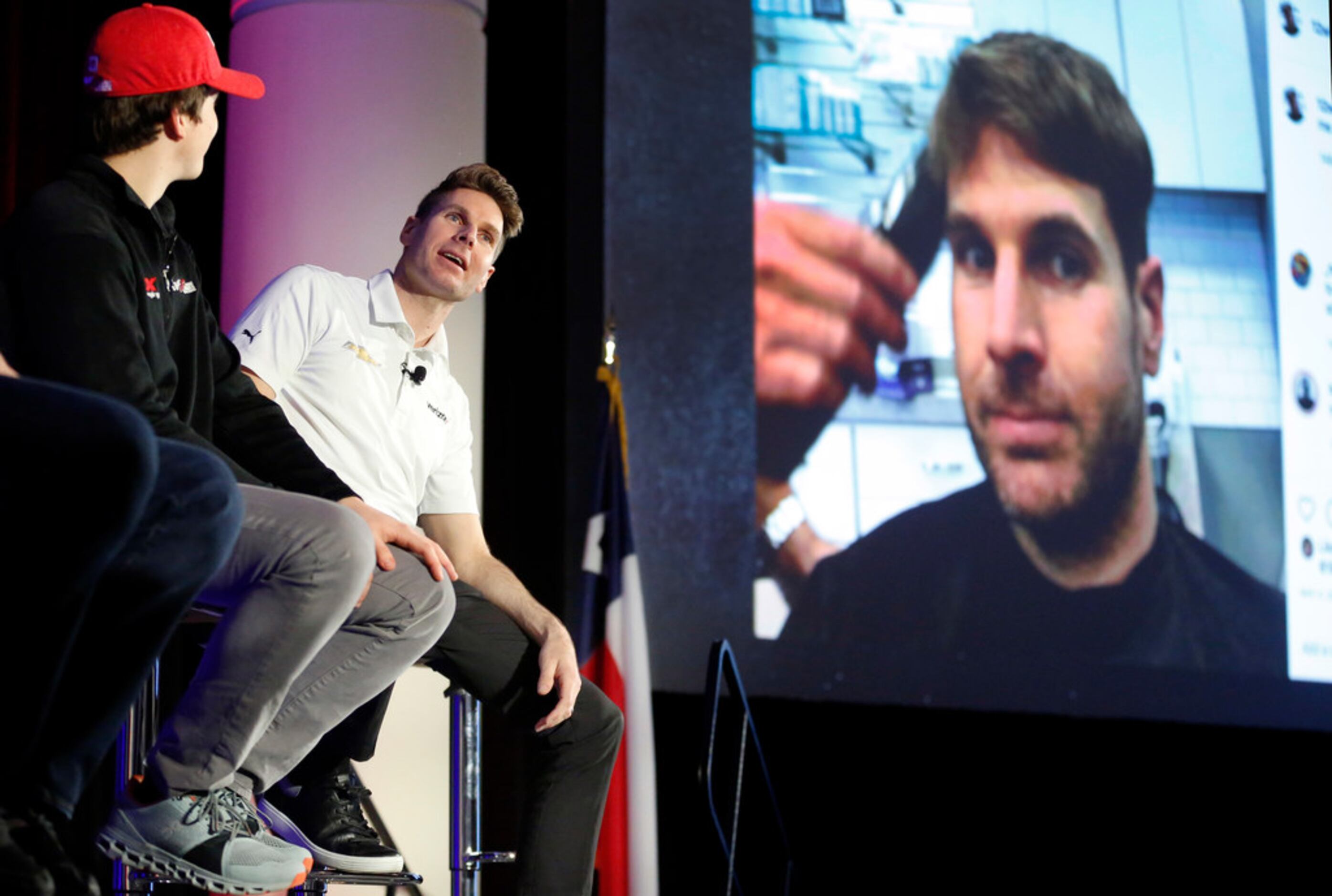 IndyCar driver Will Power shows off his well groomed hair after a social media post of his...