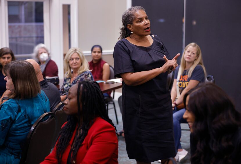 Candidate for Tarrant County Judge, Deborah Peoples, answers questions from constituents...