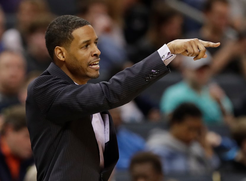 Charlotte Hornets associate head coach Stephen Silas directs his team against the Utah Jazz...