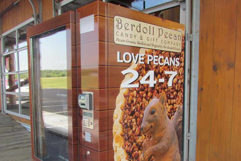 All day, every day: Berdoll Pecan & Candy Co. offers a vending machine for folks who must...