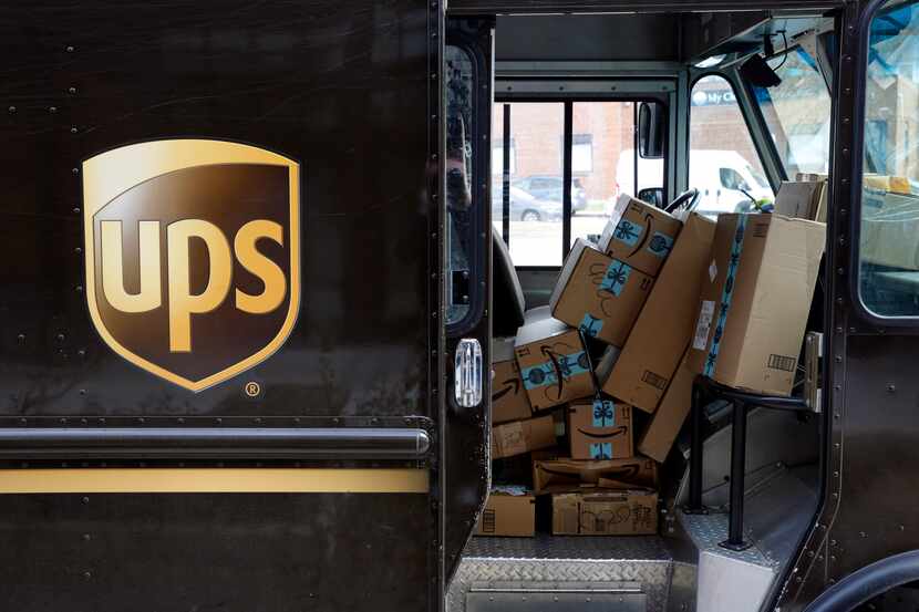 FILE - In this Dec. 19, 2018 file photo, packages await delivery inside of a UPS truck in...