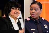 Composite image feature former Dallas County Sheriff Lupe Valdez (left) and Dallas County...