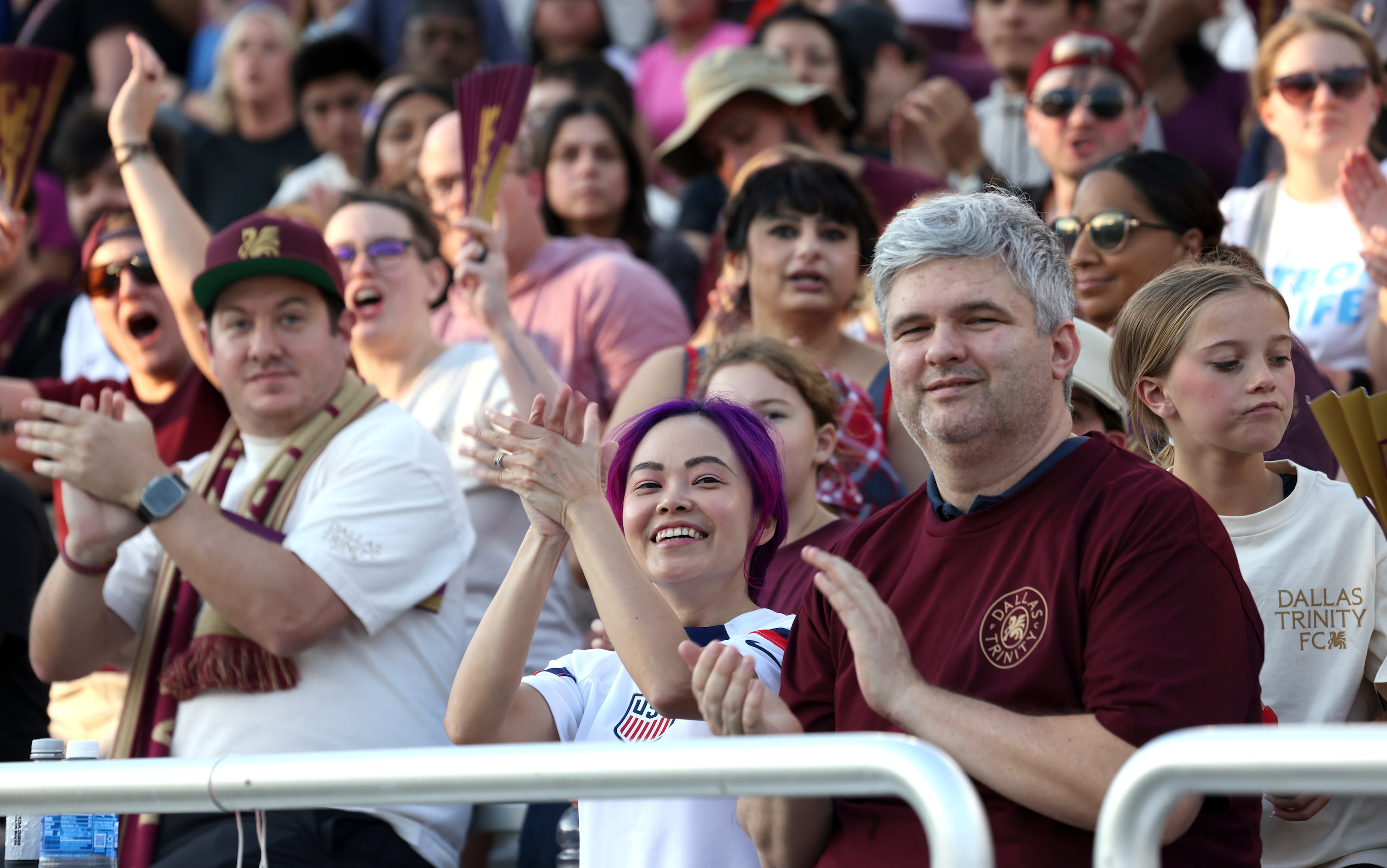 A large enthusiastic crowd welcomed Dallas Trinity FC players to the field prior to the...