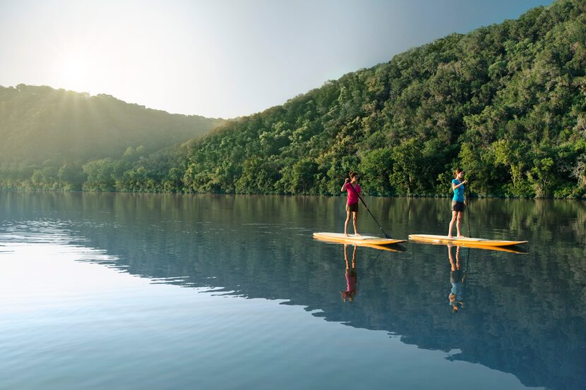 Paddle boarding at Lake Austin Spa and Resort