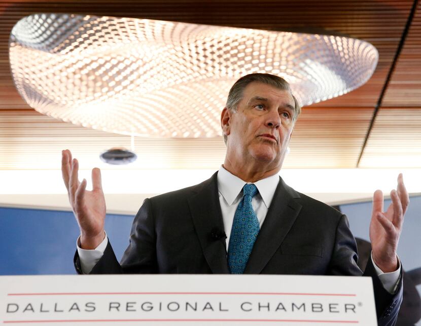 Dallas mayor Mike Rawlings, pictured last month at the Dallas Regional Chamber office,...