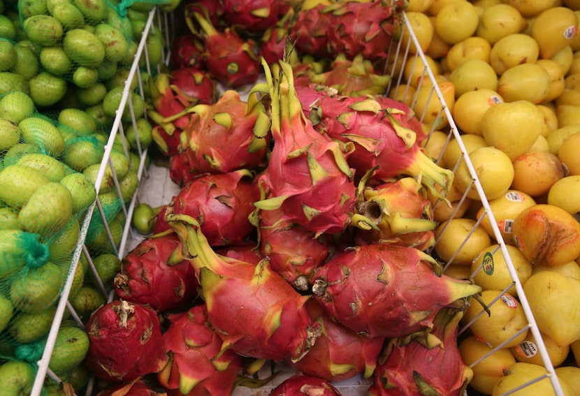 Dragon fruit at Jusgo Supermarket in Plano  (Rose Baca/Staff Photogorapher)