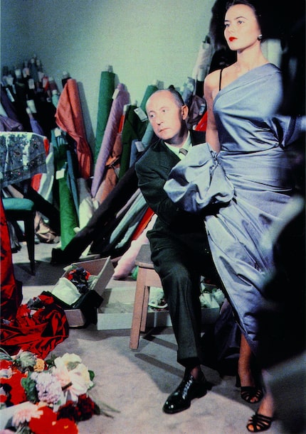 Christian Dior draped fabric over model Sylvie in 1948. The fashion icon and founder of the...