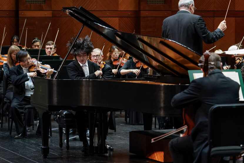 Pianist Yunchan Lim performed with music director Robert Spano and the Fort Worth Symphony...