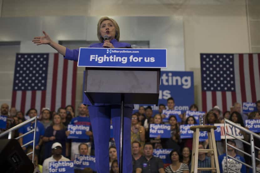  Democratic presidential candidate Hillary Clinton speaks during a campaign rally at the...