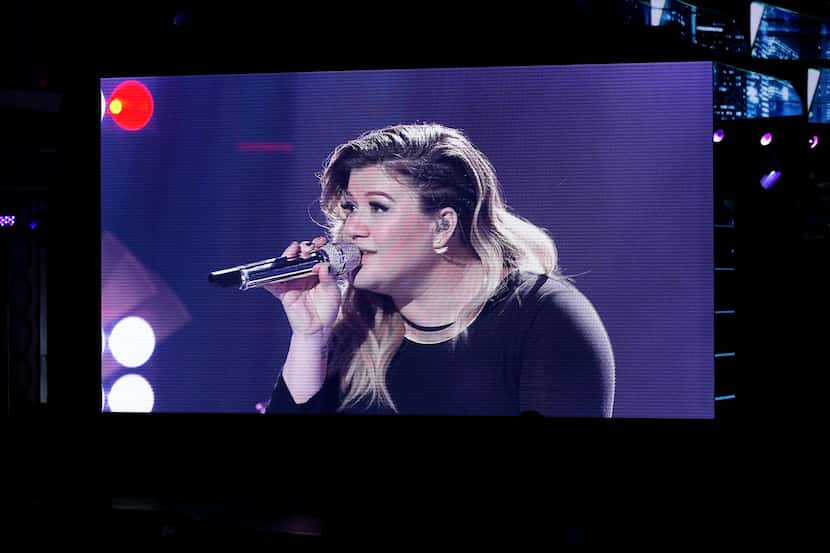 Kelly Clarkson performs remotely during the "American Idol" farewell season finale at the...