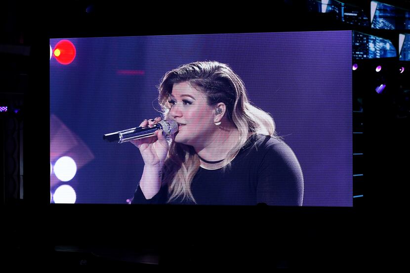 Kelly Clarkson performs remotely during the "American Idol" farewell season finale at the...