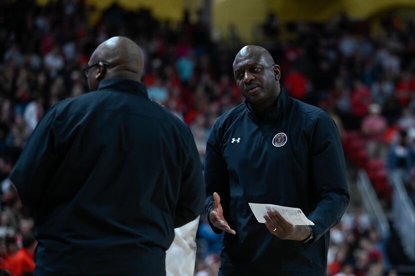 Texas Tech assistant coach Al Pinkins on the sideline against Texas Southern during the...