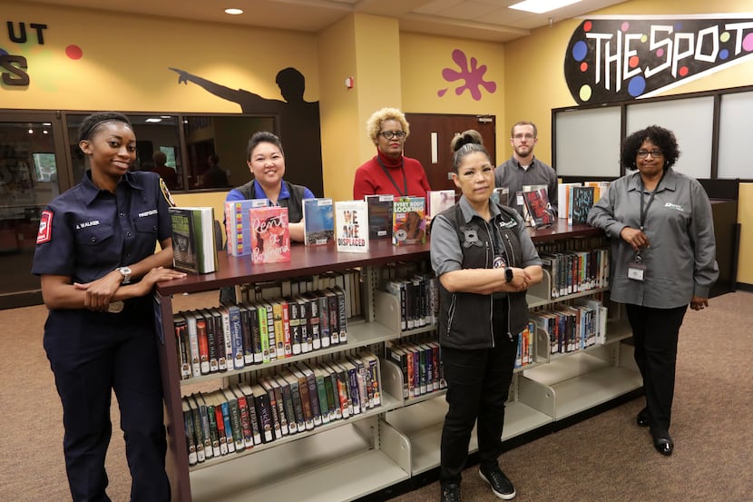 Members of the DeSoto Care Team pose for a photograph at the Library in DeSoto, TX, on May...