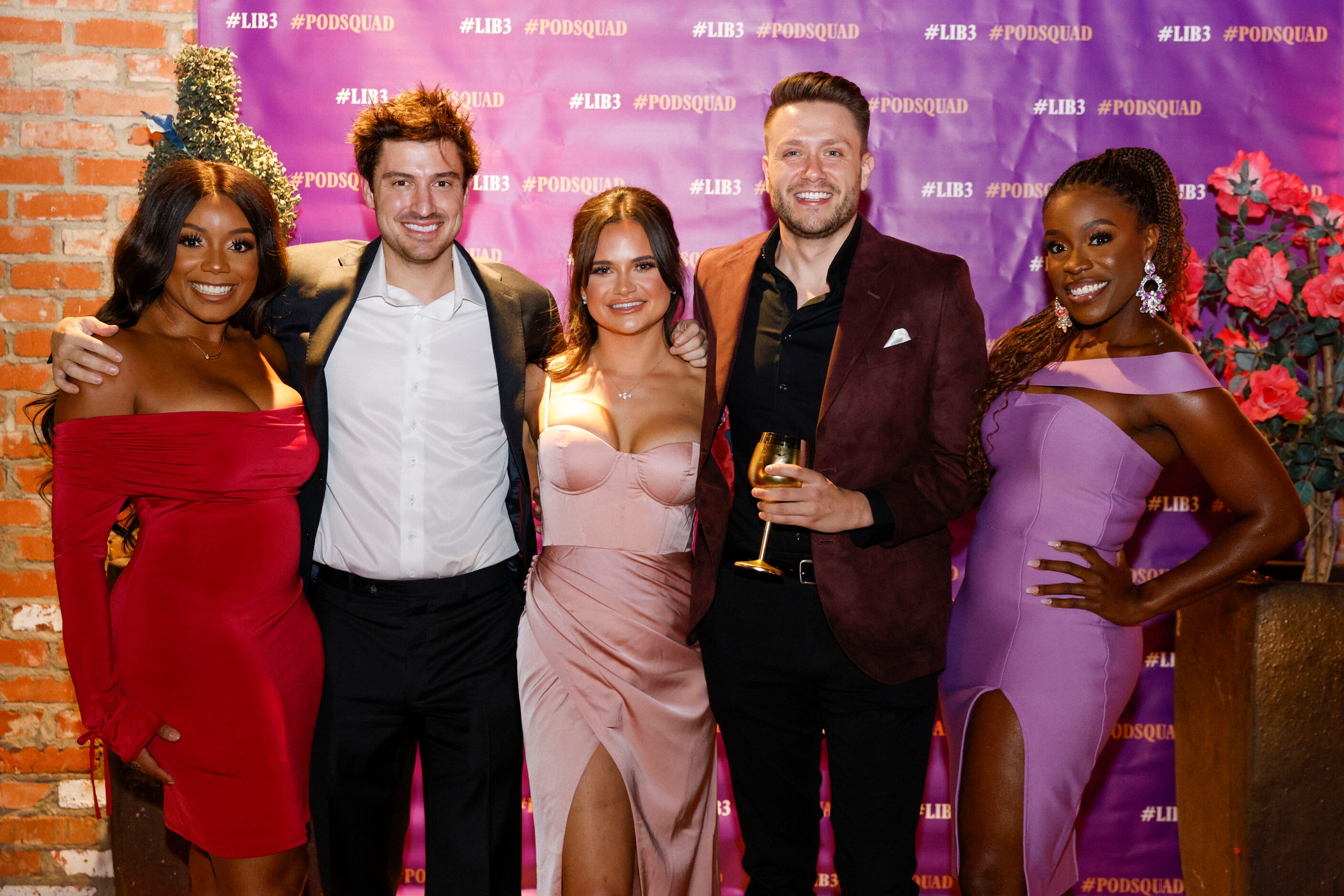 From left, Love is Blind cast members Kalekia Adams, Anthony LaScalea, Ashley Randermann,...