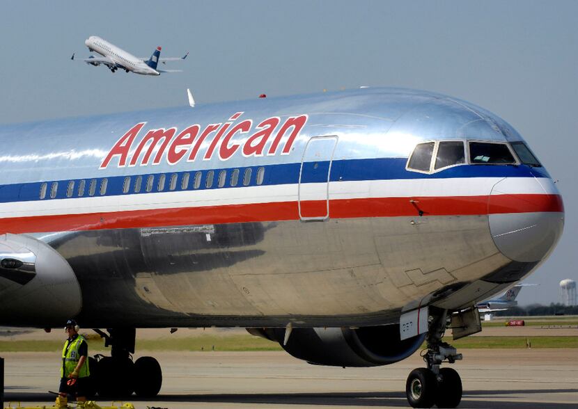An American Airlines jet at Dallas-Fort Worth International Airport in 2013.
