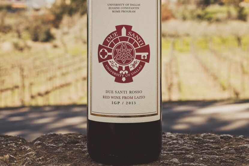 Due Santi Rosso is a red blend of cabernet and merlot produced by the University of Dallas.
