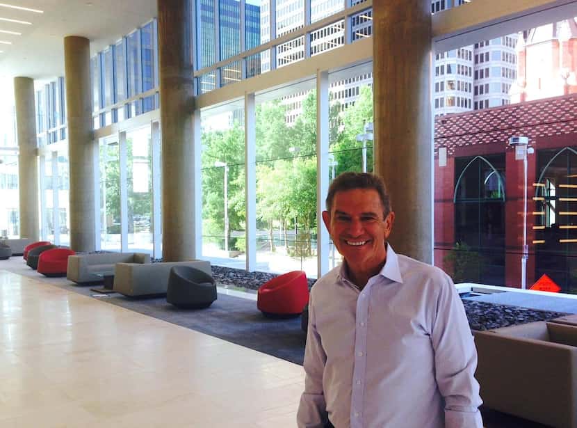 
Developer Craig Hall shows off the lobby or his new KPMG Plaza office tower in downtown...