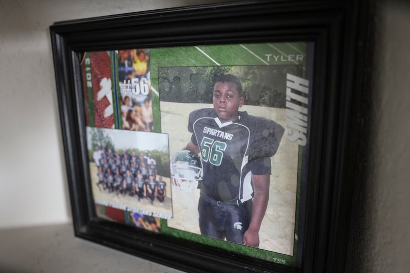 A photo of Cowboys first-round pick Tyler Smith as a youth football player in 2013. Smith...