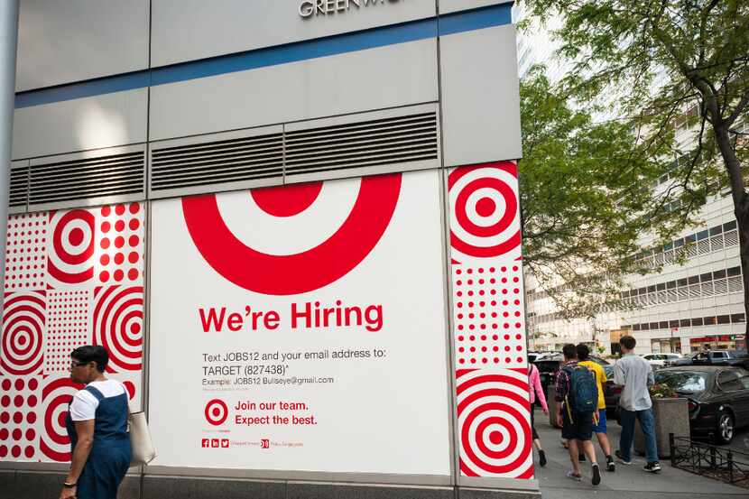 A sign on the exterior of an under construction Target store in the Tribeca neighborhood of...
