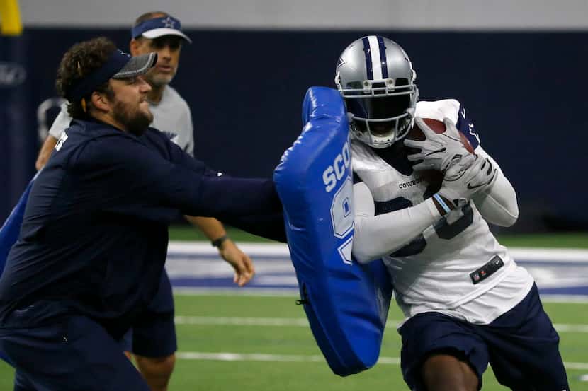 Cowboys wide receiver Dez Bryant (88) practices at Ford Center at The Star in Frisco, Texas,...