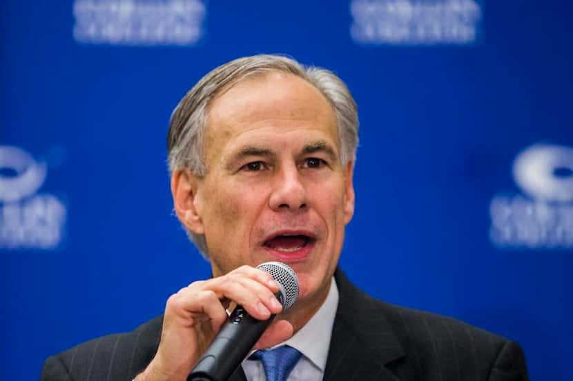 
Texas Gov. Greg Abbott speaks this month at the Collin College Higher Education Center in...