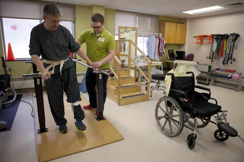  A stroke patient undergoes rehabilitation therapy at a Michigan facility. New York Times photo