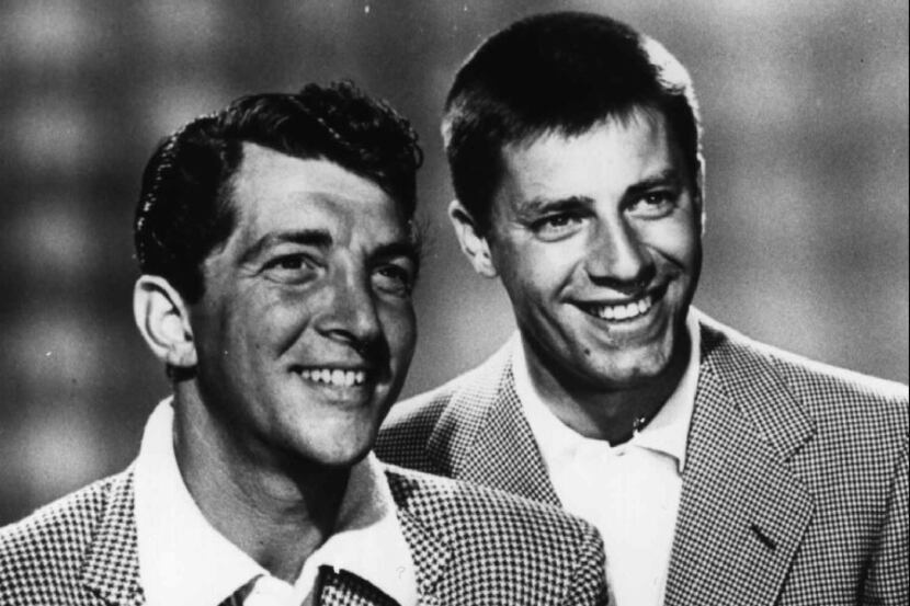 In this Aug. 27, 1954, file photo, Dean Martin, left, and Jerry Lewis pose for the Colgate...