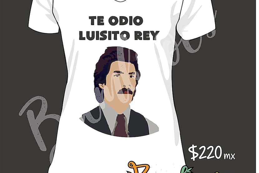 La playera con la leyenda “Te Odio Luisito Rey” cuesta 220 pesos mexicanos./AGENCIA REFORMA 
