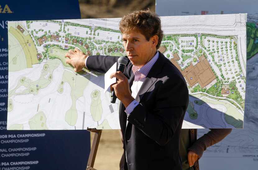 Blake Rowling, president of TRT Holdings Inc., discusses the layout of the development...