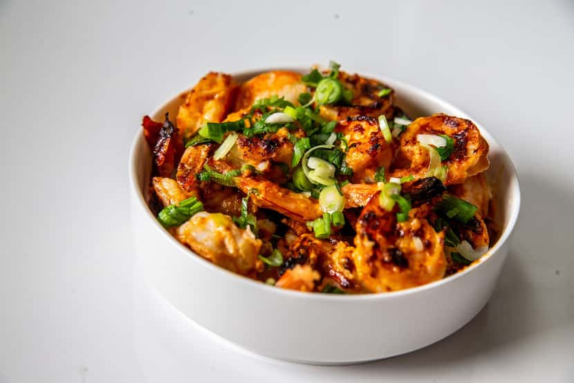 Tandoori shrimp from Urvashi Pitre's cookbook