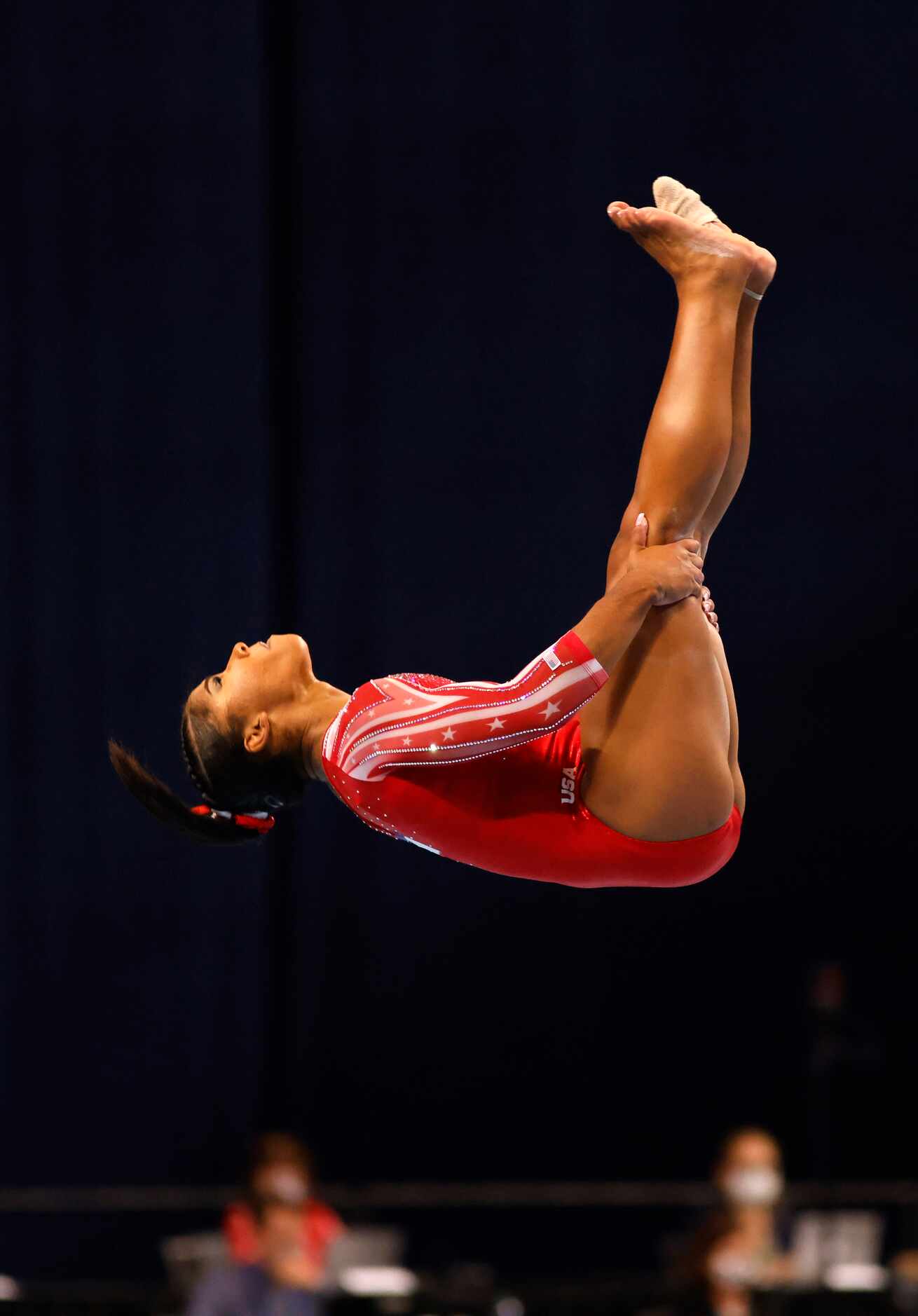 Jordan Chiles during her floor routine during day 2 of the women's 2021 U.S. Olympic Trials...