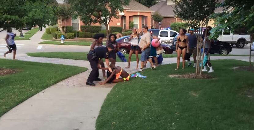 Former Cpl. Eric Casebolt slams d a bikini-clad black teenage girl to the ground after...