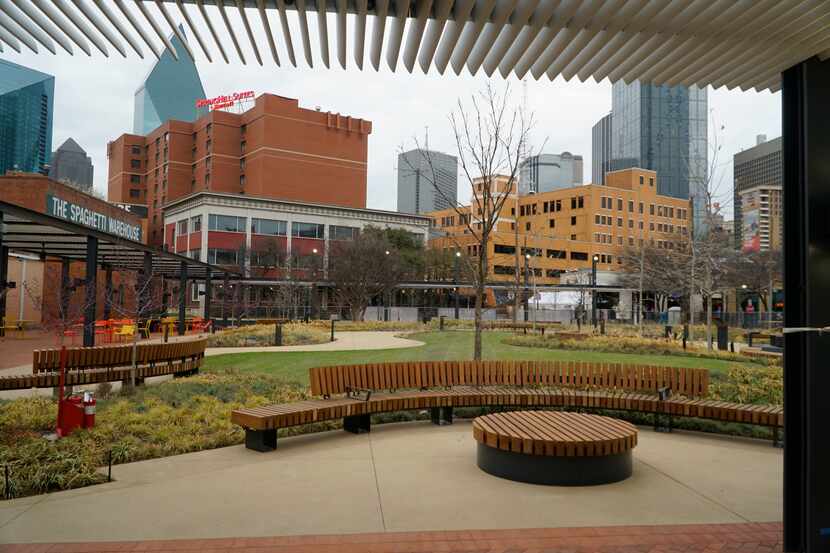 West End Square pictured in downtown Dallas on Thursday.  The park was designed by landscape...