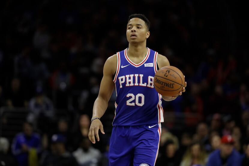 Philadelphia 76ers' Markelle Fultz in action during an NBA basketball game against the New...