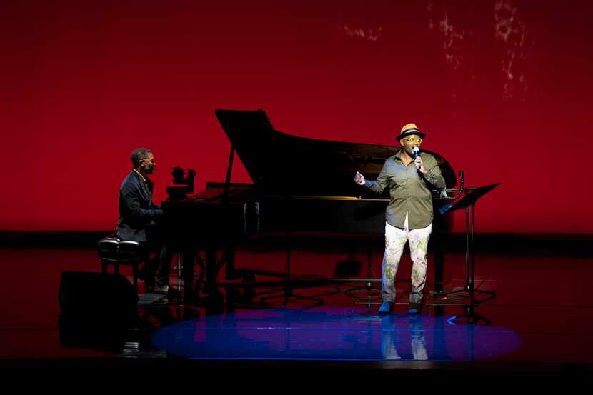 Singer John Holiday and pianist Kevin J. Miller perform at the Dallas Opera in the group's...