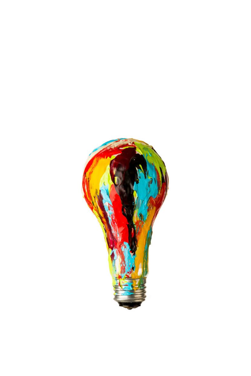 Photo illustration of a painted light bulb. 