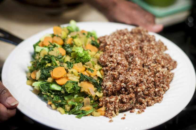 Richardson is a big believer in vegan meals such as quinoa and sauteed vegetables. “You can...