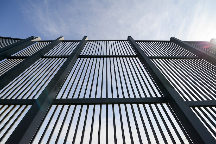 A section of the border fence is shown, Thursday, Feb. 16, 2017, along the U.S.-Mexico...