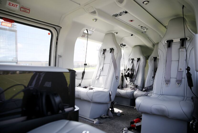 Jerry Jones' new helicopter can sit up to 10 people, depending on how the seats are configured.