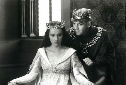 King Henry V (Kenneth Branagh) woos Princess Katherine of France (Emma Thompson) in the film...