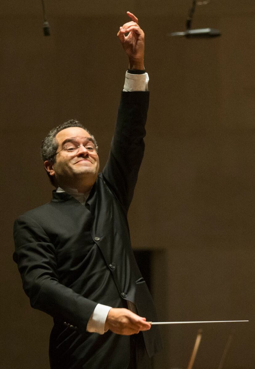Conductor Andrew Grams conducts the Dallas Symphony Orchestra in a selection from...