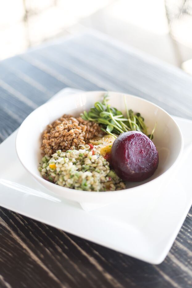 Organic garden bowl from Sundown at Granada. The bowl is completely vegan and features...