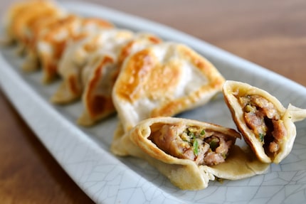 Pan-fried dumplings with pork with cabbage are a popular order at Hello Dumpling.