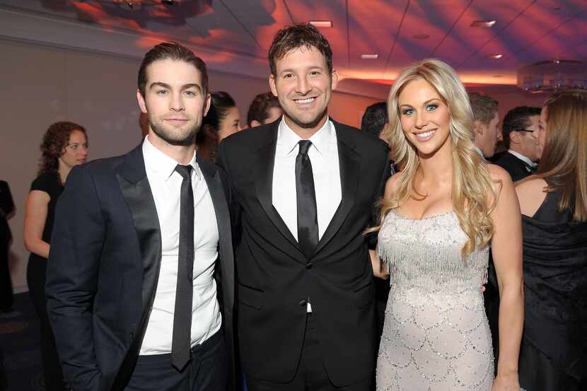 Tony Romo, center, Candice Crawford and Chace Crawford, left, attend White House...