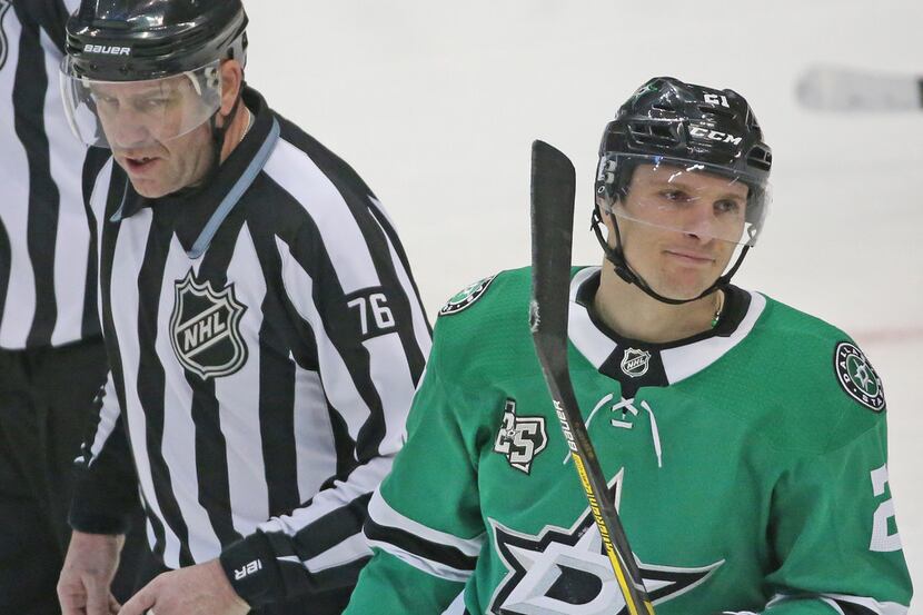 Dallas Stars left wing Antoine Roussel (21) is pictured during a game against the Florida...