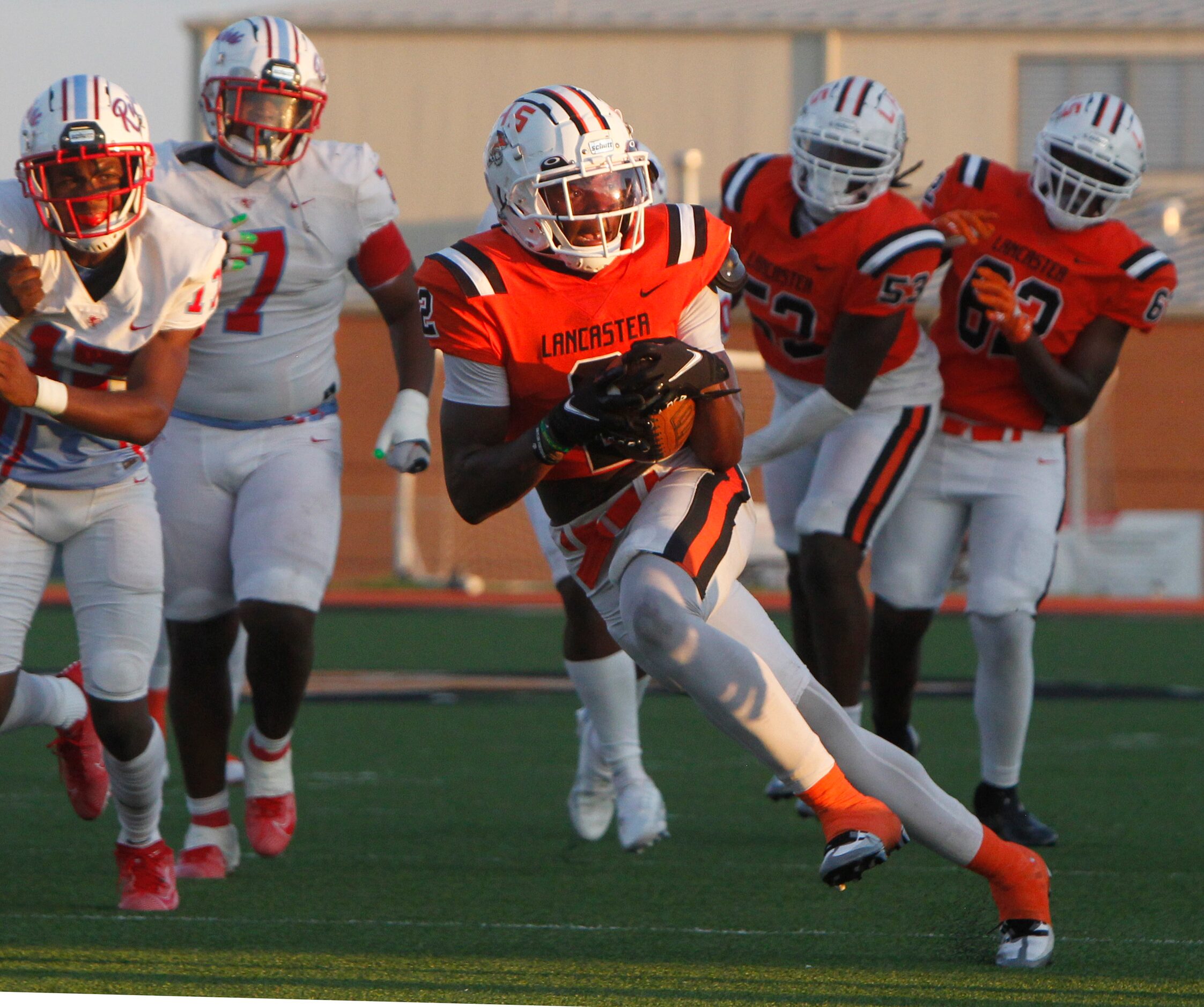 Lancaster running back Kewan Lacy (2) makes a cut as he rushes for a first down during first...