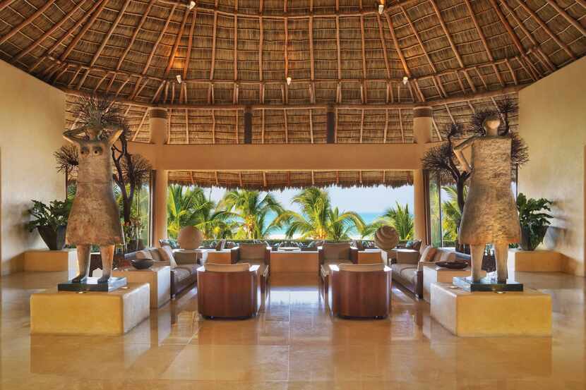 The open-air lobby at the Four Seasons Resort at Punta Mita will have you quickly feeling...