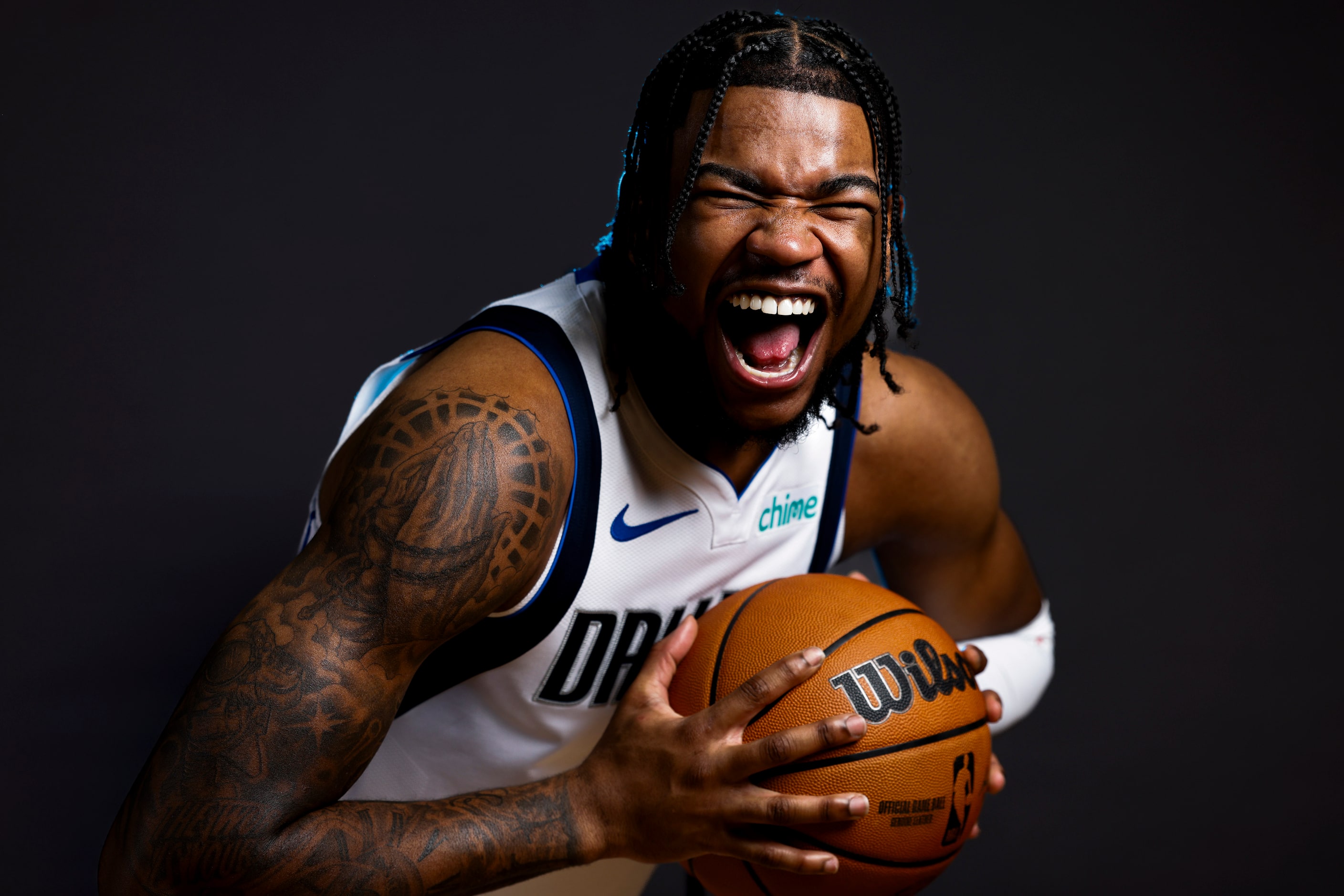 Dallas Mavericks’ Jaden Hardy poses for a photo during the media day on Friday, Sept. 29,...